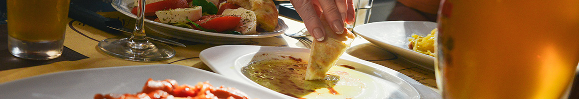 Eating Greek Mediterranean at Zingo's Mediterranean restaurant in Perrysburg, OH.